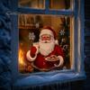 Reusable Static Window Film Christmas Santa Claus Clings, Holding Milk And Cookies Creative Holiday Gifts for Friends Glass Decals, Winter Sticker