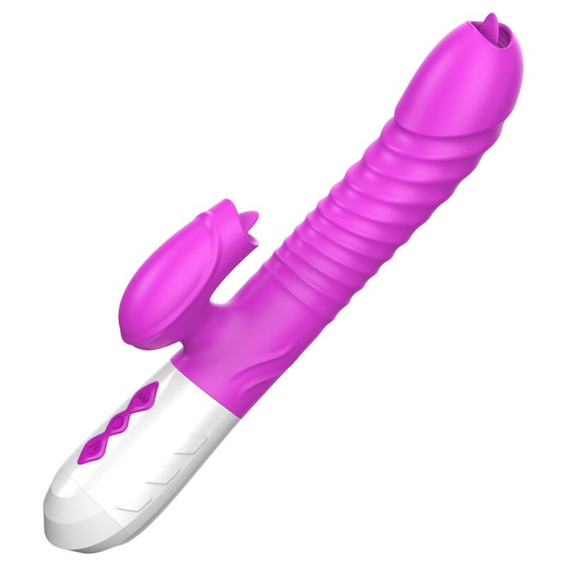 V10 Adjustable Variable Frequency Vibrator For Women Heating Function And Extending Tongue Licking Adult Pleasure Toy
