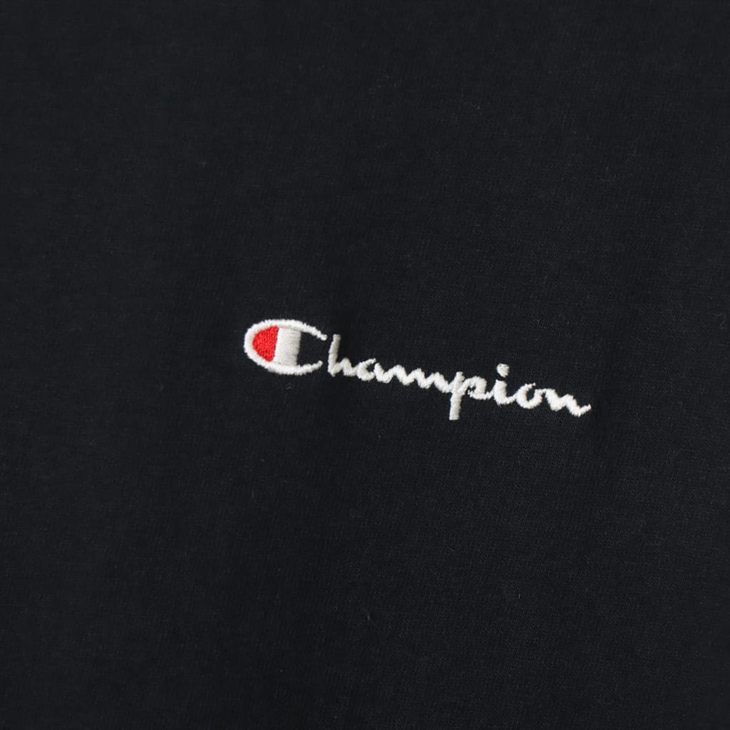 Shirt Dress Short Sleeve Round Neck COTTON USA Script Logo Embroidery Relax Fit One Piece Dress Basic Black L [Champion] Women's CW-X339