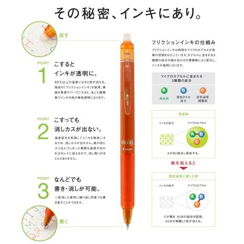 Pilot Erasable Ballpoint Pen Frixion Ball Knock 0.5 10 Colors LFBK-230EF-10C