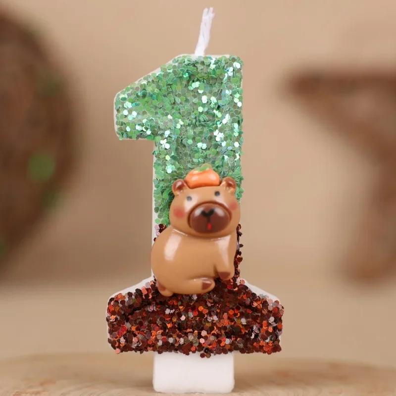 Kapibala Cute Fashion Creative Number 0-9 Birthday Cake capybara Candle Gifts Decoration Handmade Birthday Boys Happy Party