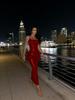 2025 New Year's Red Shiny Bodycon Slip Dress - Elegant Formal Gown for Valentine's Date