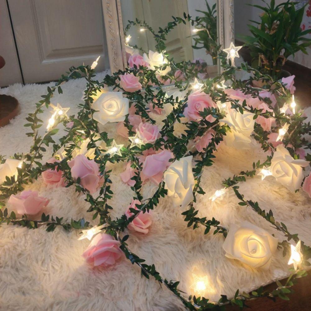 Warm Light Rose Flower Lights Colored Lights Decorative Garland LED String Lights  Christmas Day