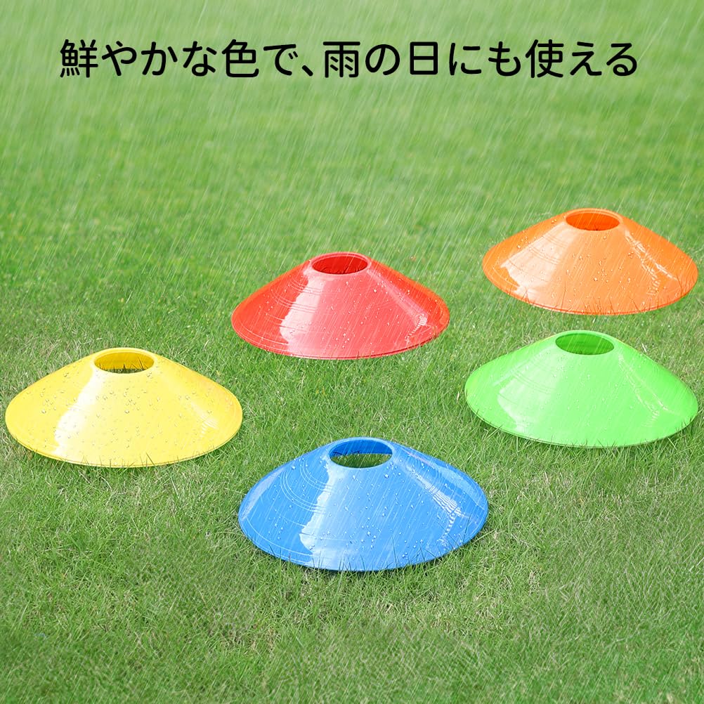 GHB Marker Training Soccer Color Set of Dribble 5 Colors of Practice Includes Stand and Storage Bag of Cones, Cones, Cones, Cones, 10, Markers, (2