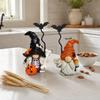 Halloween Gnome Figurine, Small Resin Dwarf Table Decoration, Spooky Pumpkin Bat Skull Gnome Statue for Tiered Tray, Tabletop, Home Decor