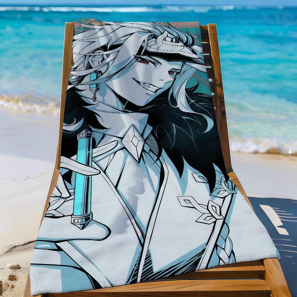 Il Dottore Genshin Impact Towel Sports Quick Dry Travel Camping Gear Sandproof Soft Light Large Beach Towel