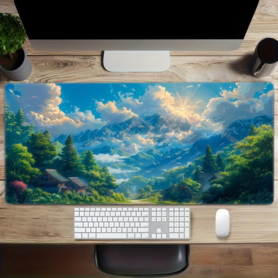 Modern Desk Mat Mouse Pad Office Desk Mat Soft Cloth Surface Natural Rubber Base for Home Office PC Laptop Work Professional Des