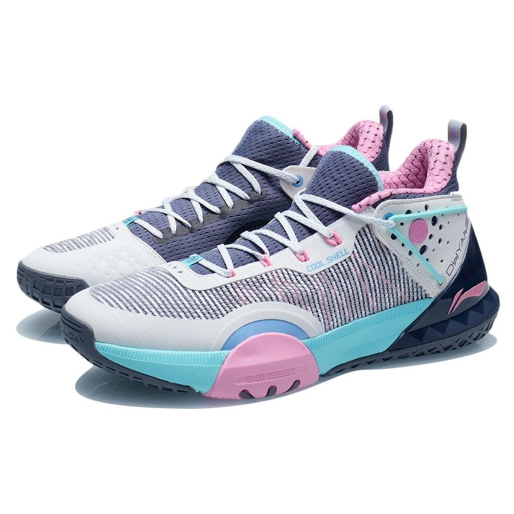 Li Ning All Day 6 V2 Cushioning Anti-Slip Wear-Resistant Breathable Supportive Mid-Top Basketball Shoes Men Basketball Shoes Gray White ABPR029-3