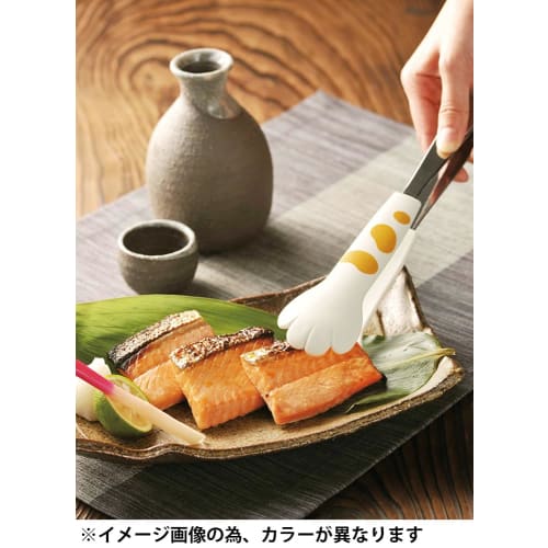 Tanabe Metalwork Big Cat Tongs, Yellow Egg, 2525, Approx. 5 x 24 cm