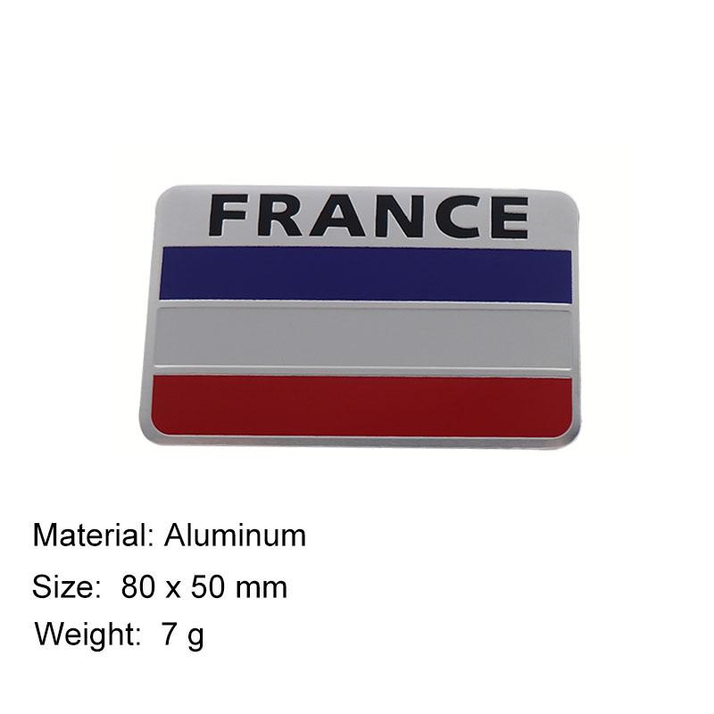 3D Premium Frankrikes flagg for SUV Off Road bil Motorpanser Skjerm Bakluke Hekkmalje Emblem Merkeklistremerke
