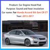 For Honda Accord 9th Gen CR CT 2013-2017 2016 2015 Front Hood Heat Insulation Pad Soundproof Cotton Mat Sound Car Accessories