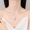 6.5mm S925 Sterling Silver Round Halo Moissanite Pendant Necklace D VVS1 Exquisite Fine Jewelry For Women