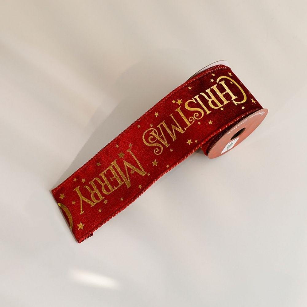 Fabric Trim Christmas Wrapping Ribbon Merry Christmas Bow Decorative Webbing Clothes Accessories