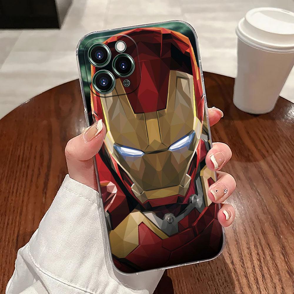 Ironman Marvel Iron Man Transparent Phone Case For iPhone 17 Pro Max 17E 11 12 13 14 15 16 Pro Max Plus 17 Air 16E XS Soft Cover
