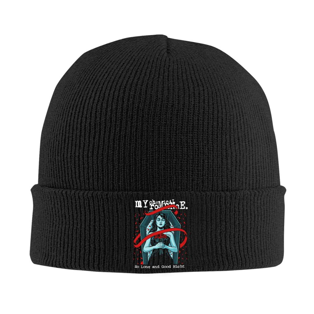My Chemical Romance BLACK PARADE IS DEAD Knit Hat Beanie Autumn Winter Hat Warm Acrylic  Hip Hop  Caps for Unisex Unisex Gifts,