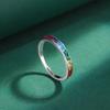 Stylová kolekce Rainbow Square plná zirkonových párových prstenů pro ženy Originální originální šperky Sterling S925 Silver Valentine