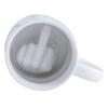Weiße Teetasse mit Mittelfinger-Motiv, kreativer, unzivilisierter Mittelfinger-Becher, parodistischer Mittelfinger-Keramikbecher