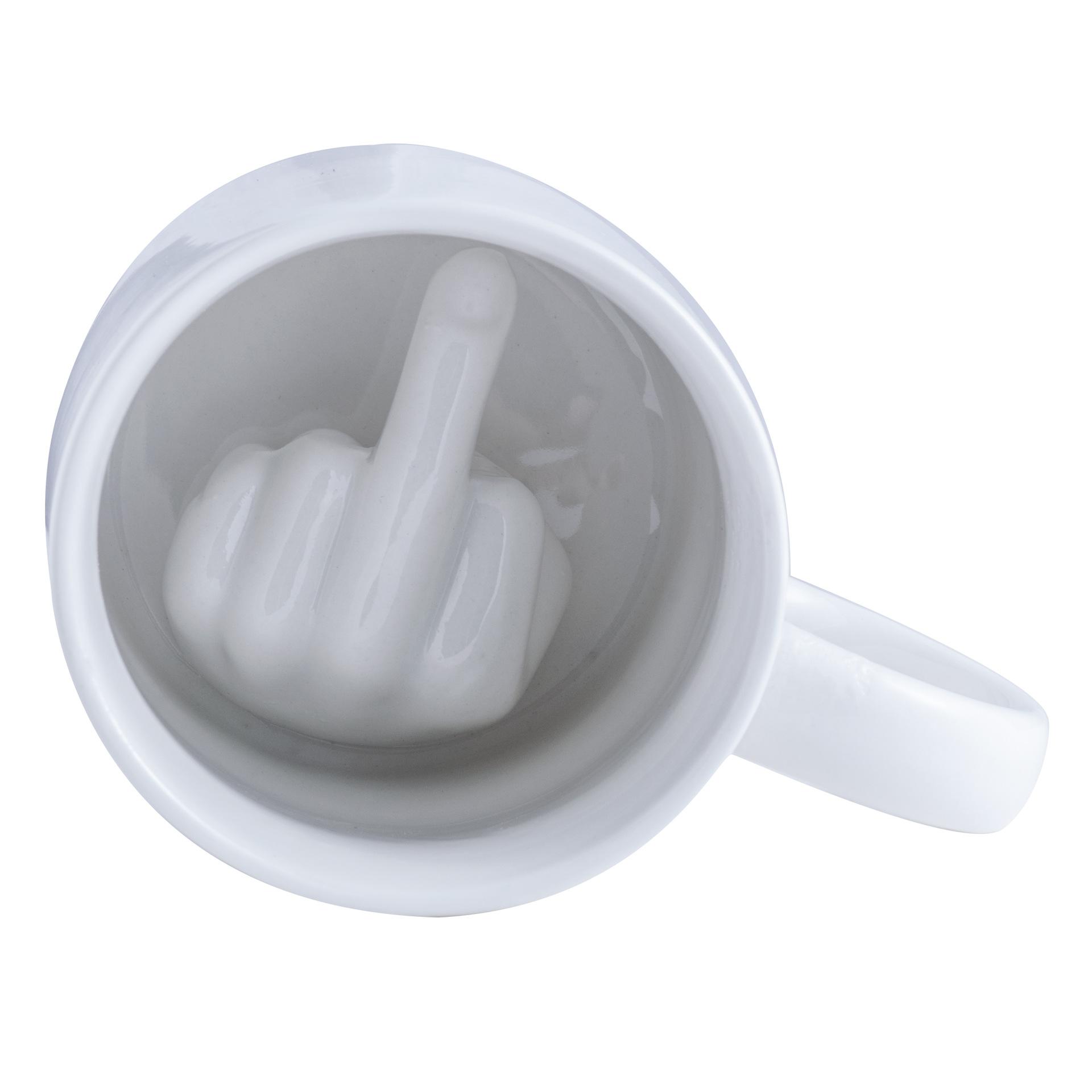 Baifenbai Home Furnishing White Inner Middle Finger Teacup Mug Creative Uncivilized Middle Finger Cup Spoof Middle Finger Ceramic Cup