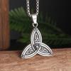 Fashion Charm Witch Knot Necklace Stainless Steel Irish Celtic Knot Pendant Witchcraft Amulet Magical Jewelry Gift for Girls
