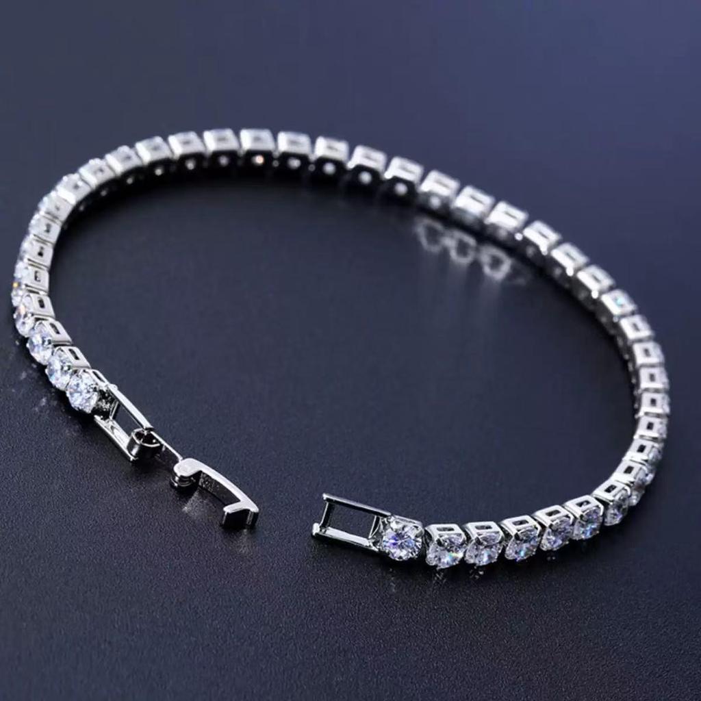 European & American Men's and Women's Hip-Hop Copper Zircon Tennis Bracelet 4.0
