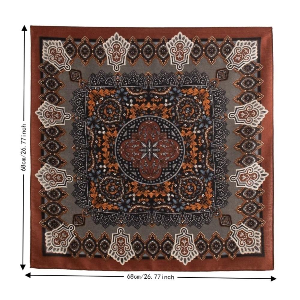 68×68cm Floral Print Scarf Floral Print Paisley Print Scarf Elegant Soft Neck Scarves  for Women