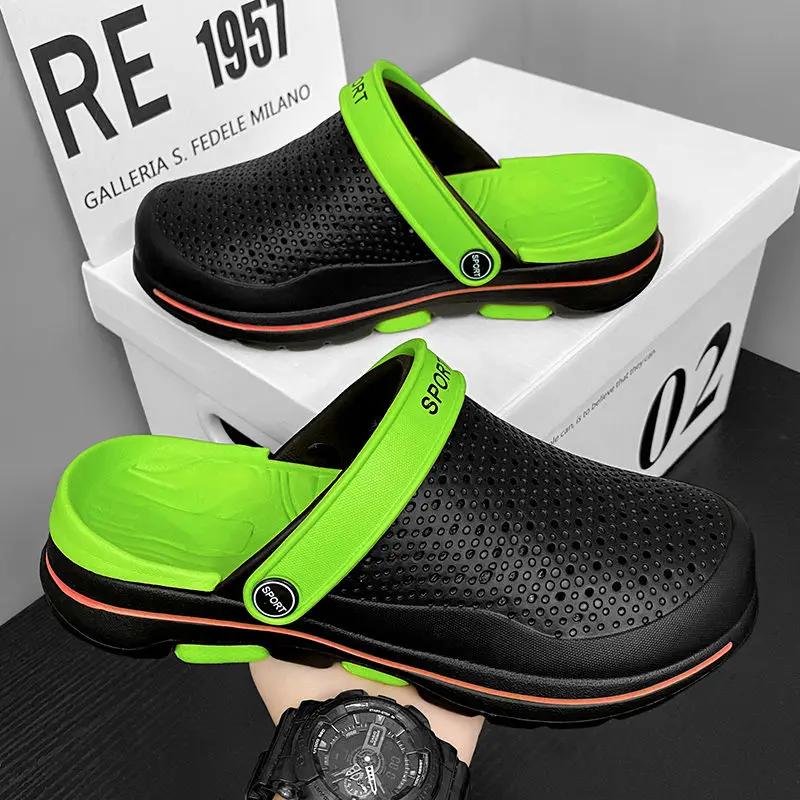 Fashion Men's Shoe Sabot Beach Hole Male Slipper Soft Platform Rubber Designer Luxury Comfortable Low Price Clappers 2025 Eva Fun Slides