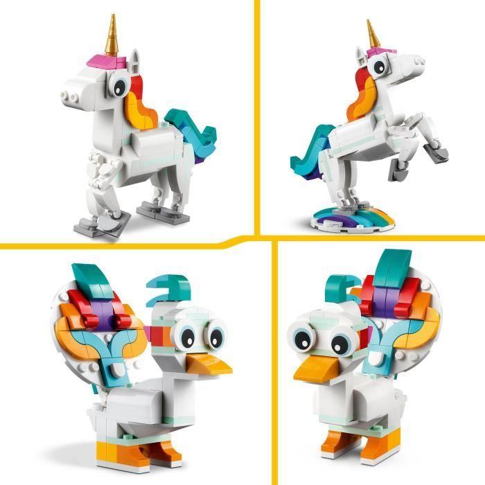 LEGO ® Creator 3-in-1 31140 The Magic Unicorn, Seahorse and Peacock Toy, Animal Figures
