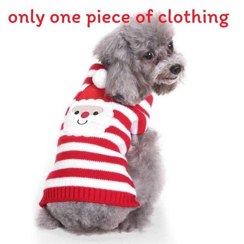 Christmas Santa Pet Sweater Knitted Wool For Small Dogs And Cats