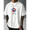 Herren Fußball Print T-Shirt - Atmungsaktives lockeres Kurzarm-Rundhals-T-Shirt mit Fußballtrikot, Freizeit- & Sportbekleidung für den täglichen Weg
