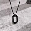 Cool Geometric Pendant Necklaces for Men Boys, Waterproof Stainless Steel Square Pendant with Box Chain, Minimalist Collar Gift