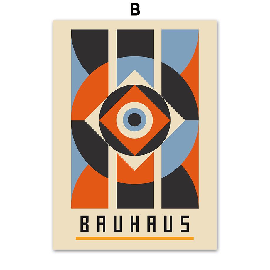 Bauhaus Color Block Geometric Figure Abstract Wall Art Posters & Prints Canvas Painting Hotel Bar Pictures For Living Room Decor