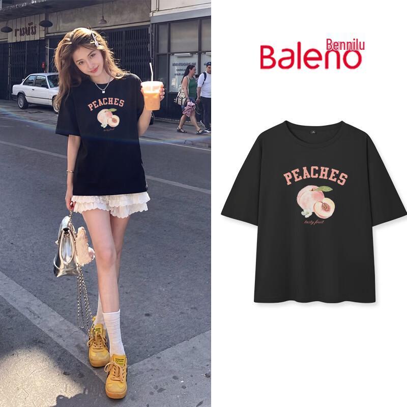 Baleno Women s Fun Peach Print Short Sleeve T-shirt XL