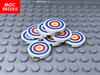 16pcs MOC Bricks Target Printed Round Tile 2x2 For 4cm Figure Weapon Sword 14769 Accessories DIY Assembled Building Blocks Toys