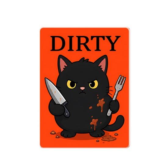 Heavy Duty Magnetic Sign Clean Dirty Dishwasher Magnet, Acrylic Cartoon Animal Sign, Double-Sided & Magnet for Kitchen Decoration Double Sided
