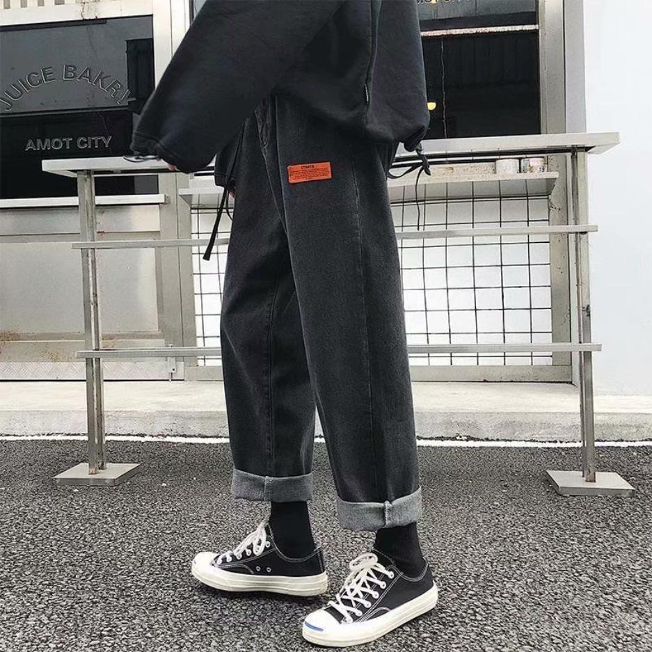 

WTEMPO Men s Korean Version of Trendy Straight Jeans Trendy Brand Versatile Loose Falling Feeling Wide Legs XXXL