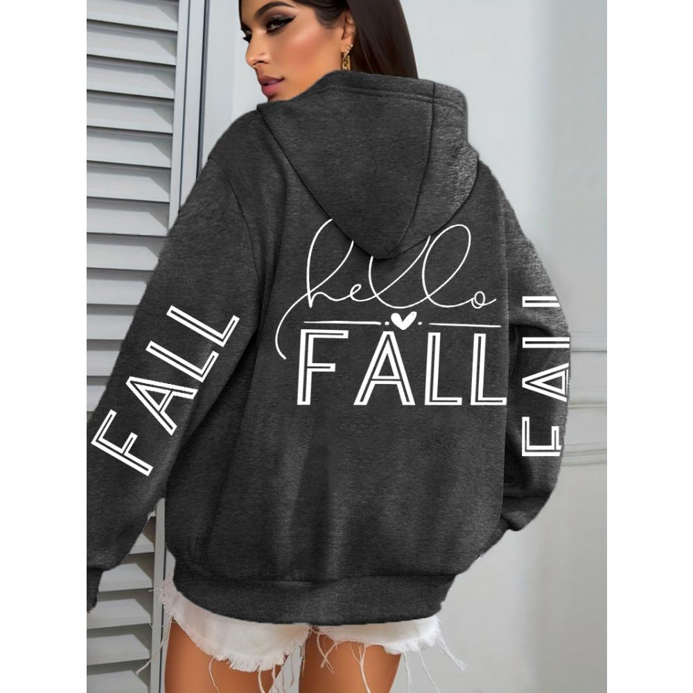 Fall Love Art Word Design Printed Women's Hoodie Hip Hop Clothes Autumn Loose All-match Women's Street Wear