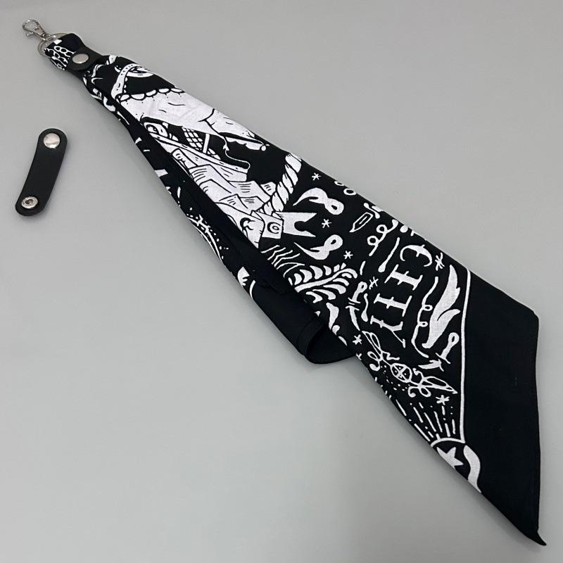 Khakifarbener quadratischer Schal aus reiner Baumwolle im amerikanischen Retro-Vintage-Stil – Herren-Hip-Hop-Kopftuch/Gesichtstuch