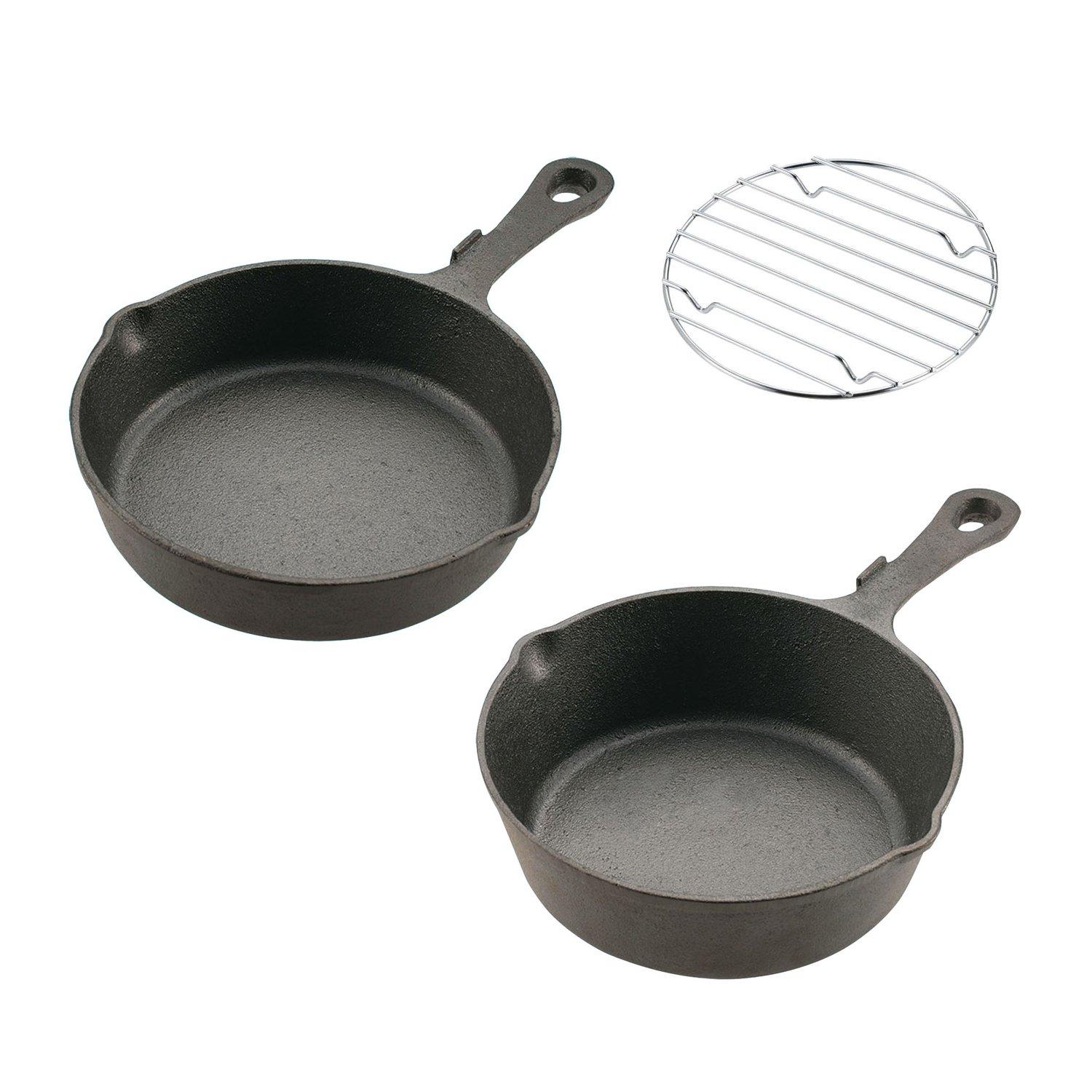 

Captain Stag Skillet 18cm Skillet Deep 18cm Skillet and Roaster 3-Piece Set (UG-3043), (UG-3044), 16/18cm (UG-3019)