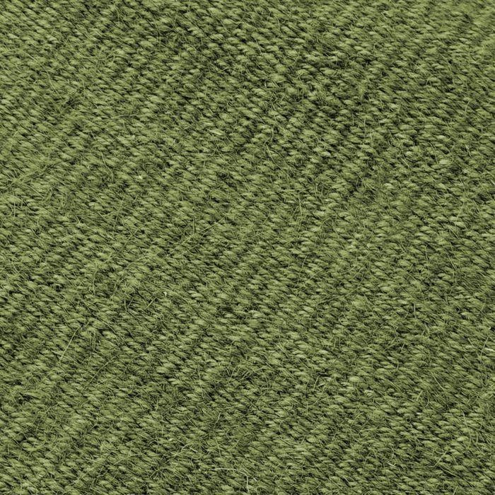 Living Room Rug In Jute Cotton with Dark Green Fringes 120x170