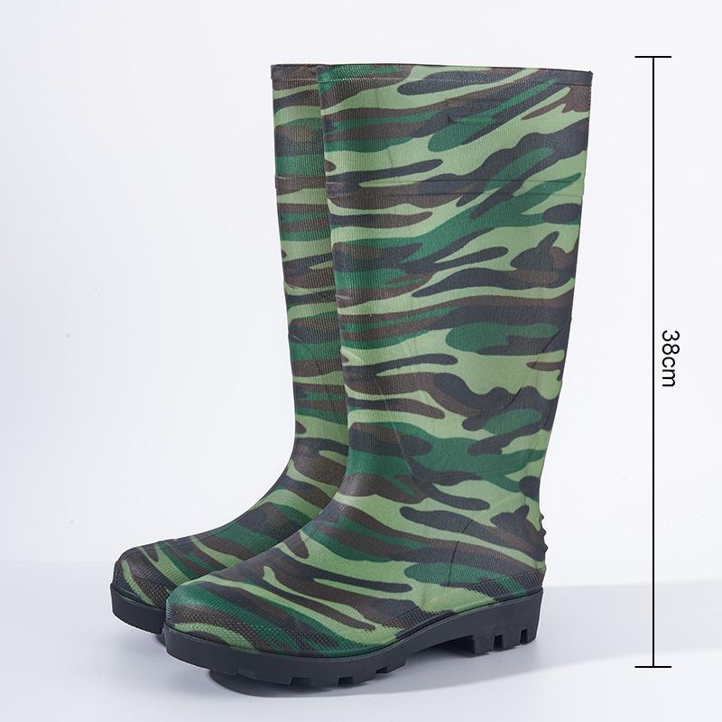 Męskie Wodoodporne Kalosze do Połowy Łydki, Z Podszewką z Polaru, Antypoślizgowe, Trwałe Gumowe Buty.