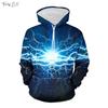 Sweatshirts for Men Cool 3D Lightning Print Fashion Hooded Sweatshirt Street Harajuku Kangaroo Pocket Long Sleeve Graphic Hoodie