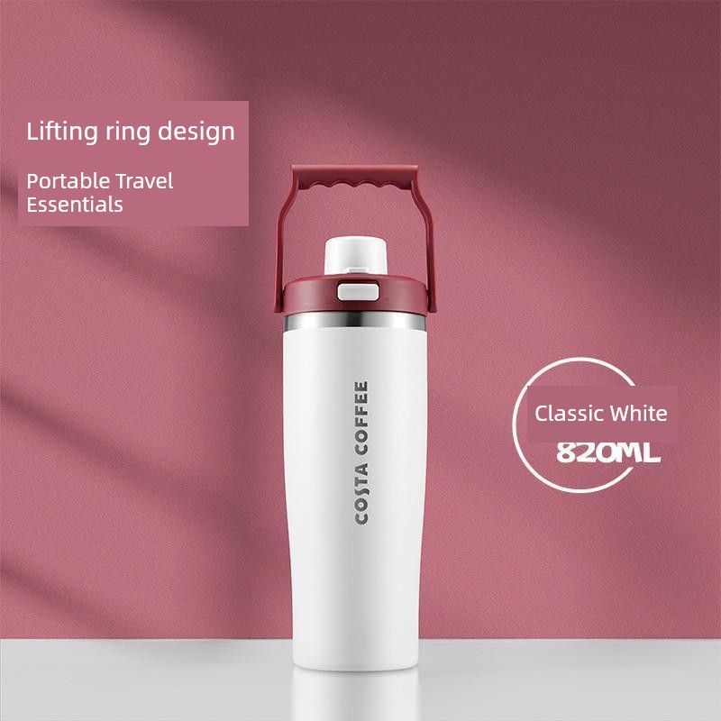 Costa Big Mac Large Capacity Vacuum Cup Large Water Cup Girl 2024 New Stainless Steel Student Carrying Cup