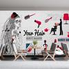 Beauty Barber Shop 3d Wall Murals Background Wallpaper, Modern Beauty Salon Removable Murals, Suitable For Barber Shop Wall Painting