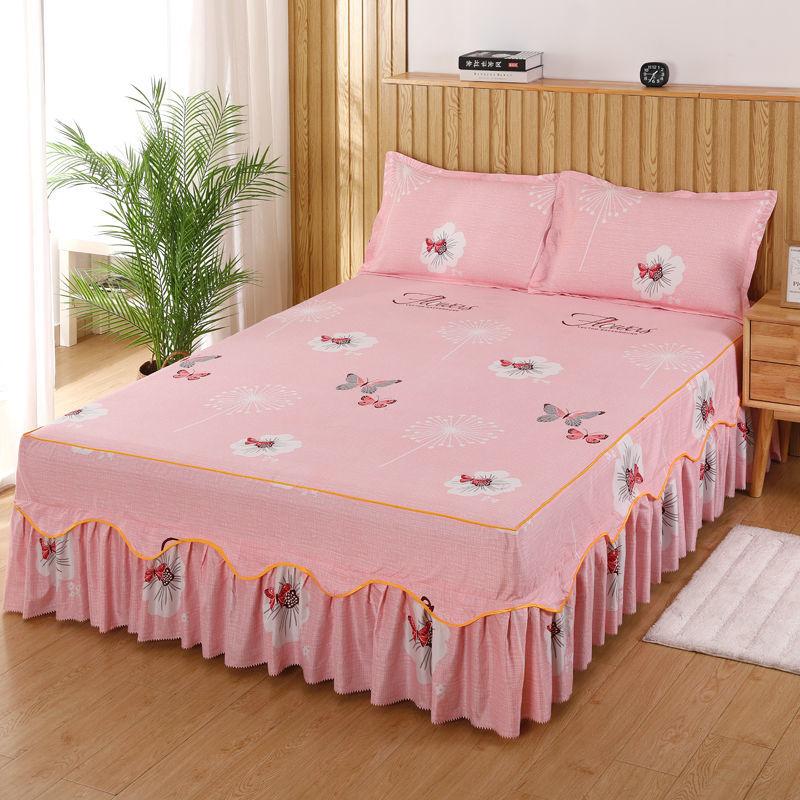 Home Textile Bedcover European Style Bedspread Polyester Cotton Bed Skirts Flowers Colourful Bed Linings150X200cm Queen Size