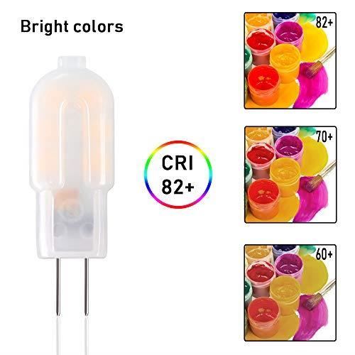 Vicloon G4 LED Ampoule,5-Pack 15W Ampoules Halogènes Équivalentes,Ampoule LED G4 2W Économie Pour Les Ampoules De Hotte,AC-DC 12V