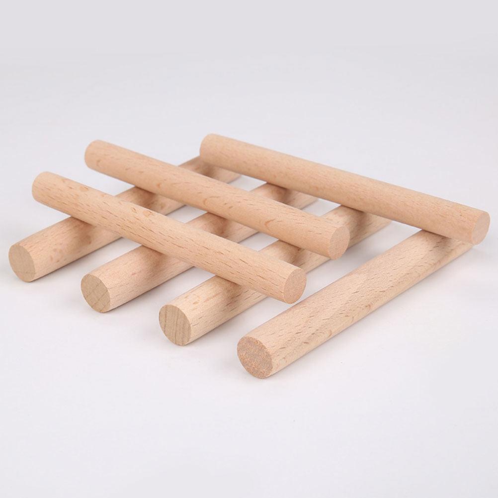 20Pcs Beech Solid Wooden Round Rods Smooth Surface Craft Sticks for Woodworking DIY Crafts Hobby Home Decoration