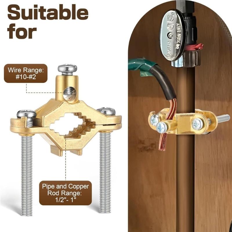 Heavy Type Coppers Alloys Grounding Clamps Electrical Inspection Clamps for Bare Metal Pipe