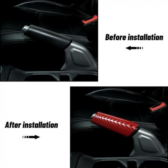 Red Carbon Fiber Handbrake Cover Trim Accessories Fits Jeep Wrangler JL JT 2018+