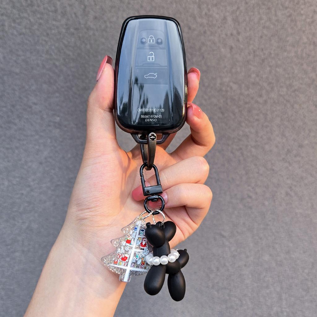 NBNQ8 TPU Shell Fob for Toyota Rav4 Camry 50 LC200 Kruzak Land Cruiser Corolla Yaris Cross Smart Key Cover Holder Case Accessories