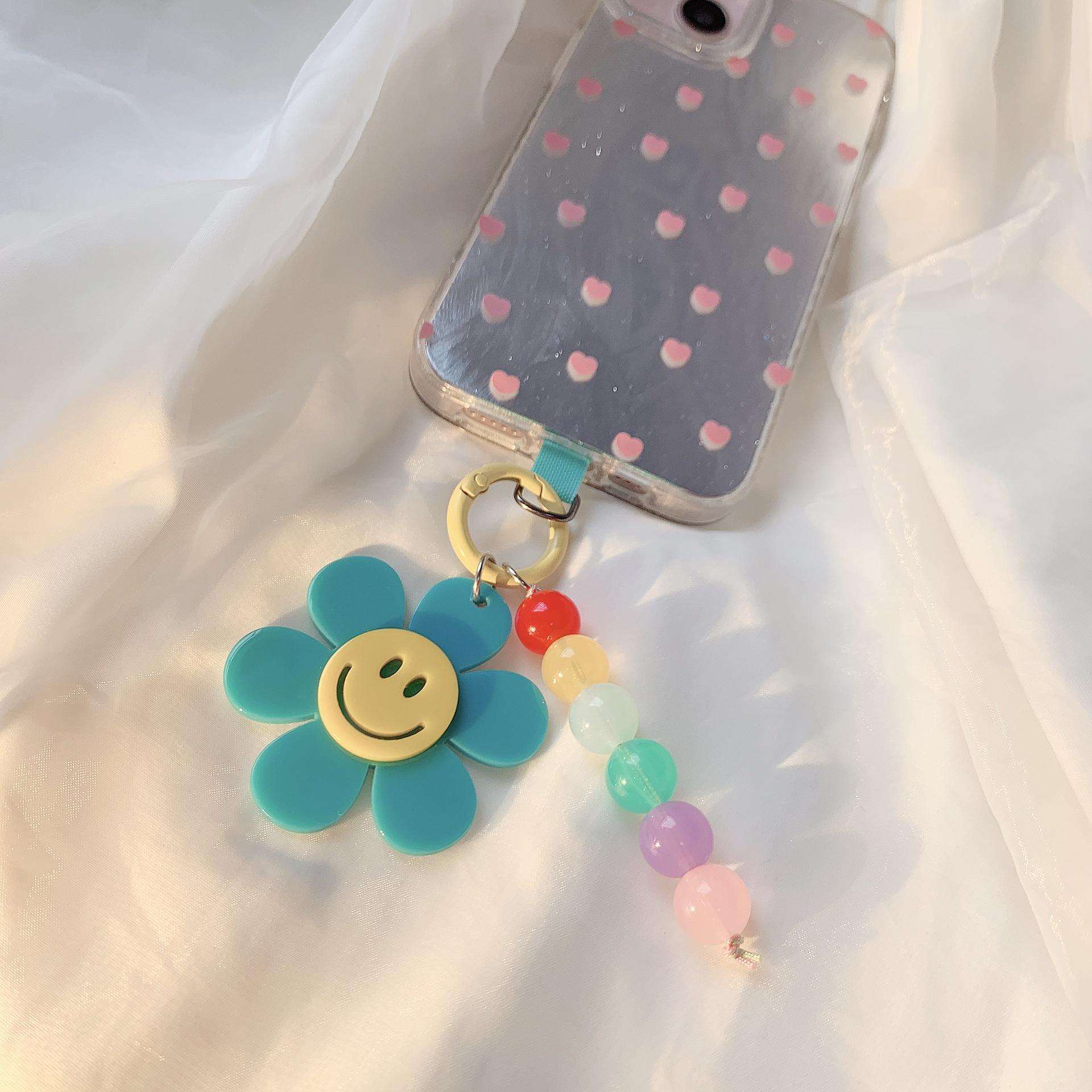 

Acrylic Smiling Sunflower Keychain Pendant